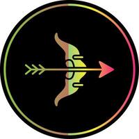 Bow And Arrow Glyph Due Color Icon vector