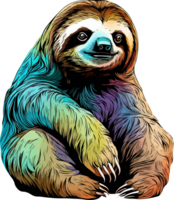 AI generated sloth illustration isolated on transparent background. png