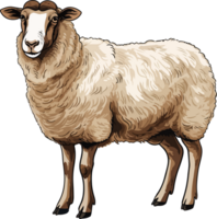 AI generated sheep illustration isolated on transparent background. png