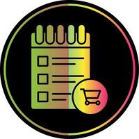 Shopping List Glyph Due Color Icon vector