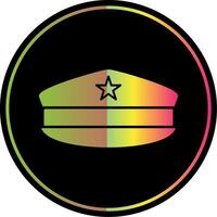 Military Hat Glyph Due Color Icon vector