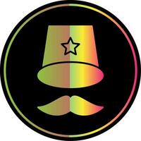 Top Hat Glyph Due Color Icon vector