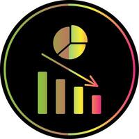 Pie Chart Glyph Due Color Icon vector