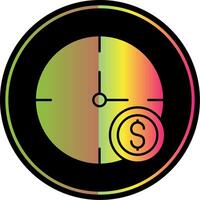 hora es dinero glifo debido color icono vector