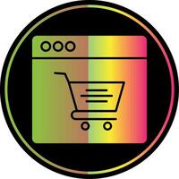 en línea compras glifo debido color icono vector