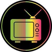 televisión glifo debido color icono vector