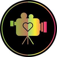Wedding Video Glyph Due Color Icon vector