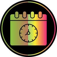 hora y fecha glifo debido color icono vector