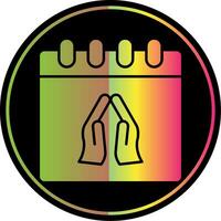 Praying Glyph Due Color Icon vector