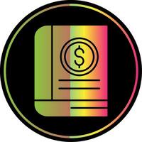 contabilidad libro glifo debido color icono vector