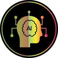 Artificial Intelligence Glyph Due Color Icon vector