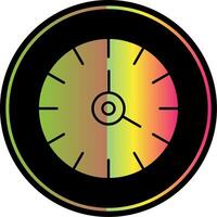 reloj glifo debido color icono vector