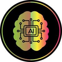 Artificial Intelligence Glyph Due Color Icon vector