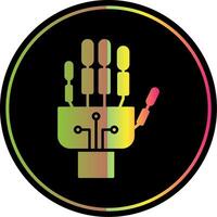 Robotics hand Glyph Due Color Icon vector