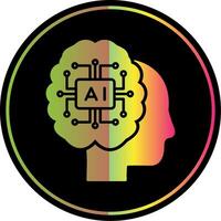 Artificial Intelligence Glyph Due Color Icon vector