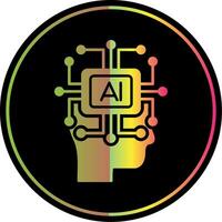 Artificial Intelligence Glyph Due Color Icon vector