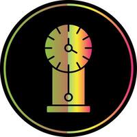 Clásico reloj glifo debido color icono vector