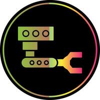 Industrial Robot Glyph Due Color Icon vector