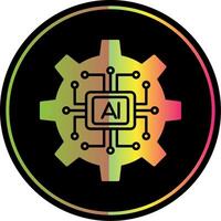Artificial Intelligence Glyph Due Color Icon vector