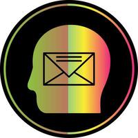 correo electrónico glifo debido color icono vector
