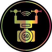Smart Drone Glyph Due Color Icon vector