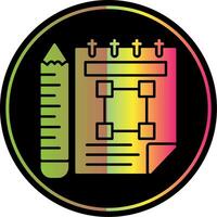 Sketchbook Glyph Due Color Icon vector