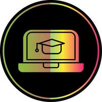 Online Learning Glyph Due Color Icon vector