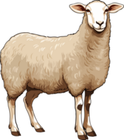 AI generated sheep illustration isolated on transparent background. png