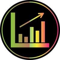 Bar Chart Glyph Due Color Icon vector