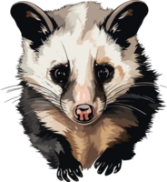 AI generated possum illustration isolated on transparent background. png