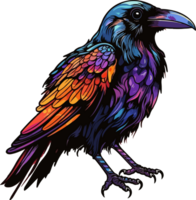 AI generated raven illustration isolated on transparent background. png