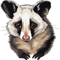 ai generiert Opossum Illustration isoliert auf transparent Hintergrund. png