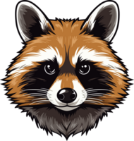 AI generated raccoon illustration isolated on transparent background. png