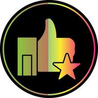 Star Glyph Due Color Icon vector