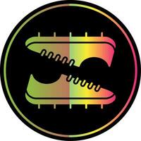 fútbol botas glifo debido color icono vector