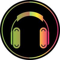 auriculares glifo debido color icono vector