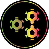 Gears Glyph Due Color Icon vector