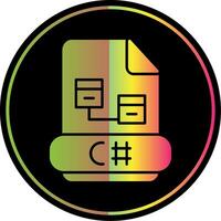 C Sharp Glyph Due Color Icon vector