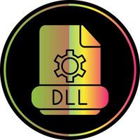 dll glifo debido color icono vector