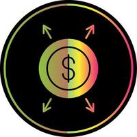 Dollar Glyph Due Color Icon vector