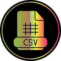 Csv Glyph Due Color Icon vector