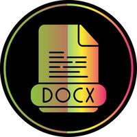 docx glifo debido color icono vector