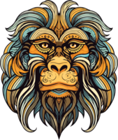 AI generated monkey illustration isolated on transparent background. png