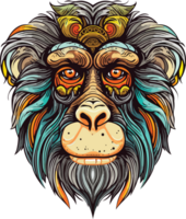 AI generated monkey illustration isolated on transparent background. png