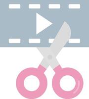 Video editor Flat Light Icon vector