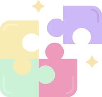 Puzzle Flat Light Icon vector