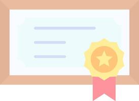Certificate Flat Light Icon vector