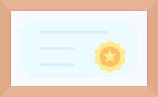 Certificate Flat Light Icon vector