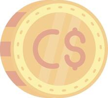 Canadian dollar Flat Light Icon vector