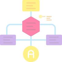 diagrama de flujo plano ligero icono vector